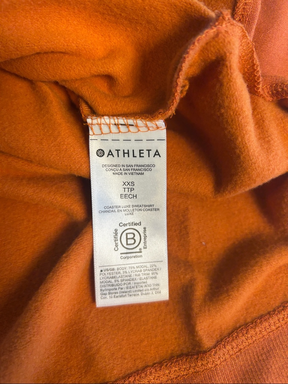 Athleta Womens Crew-Neck Coaster Luxe Recover Sweatshirt
Burnt Orange Sz XXS - Picture 13 of 16